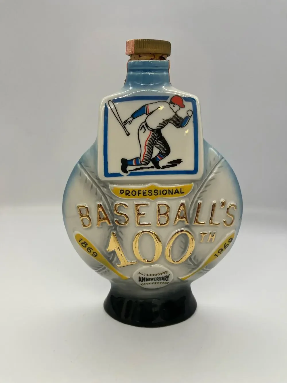 Vintage 1969 Professional Baseball 100th Anniversary Jim James Beam Decanter